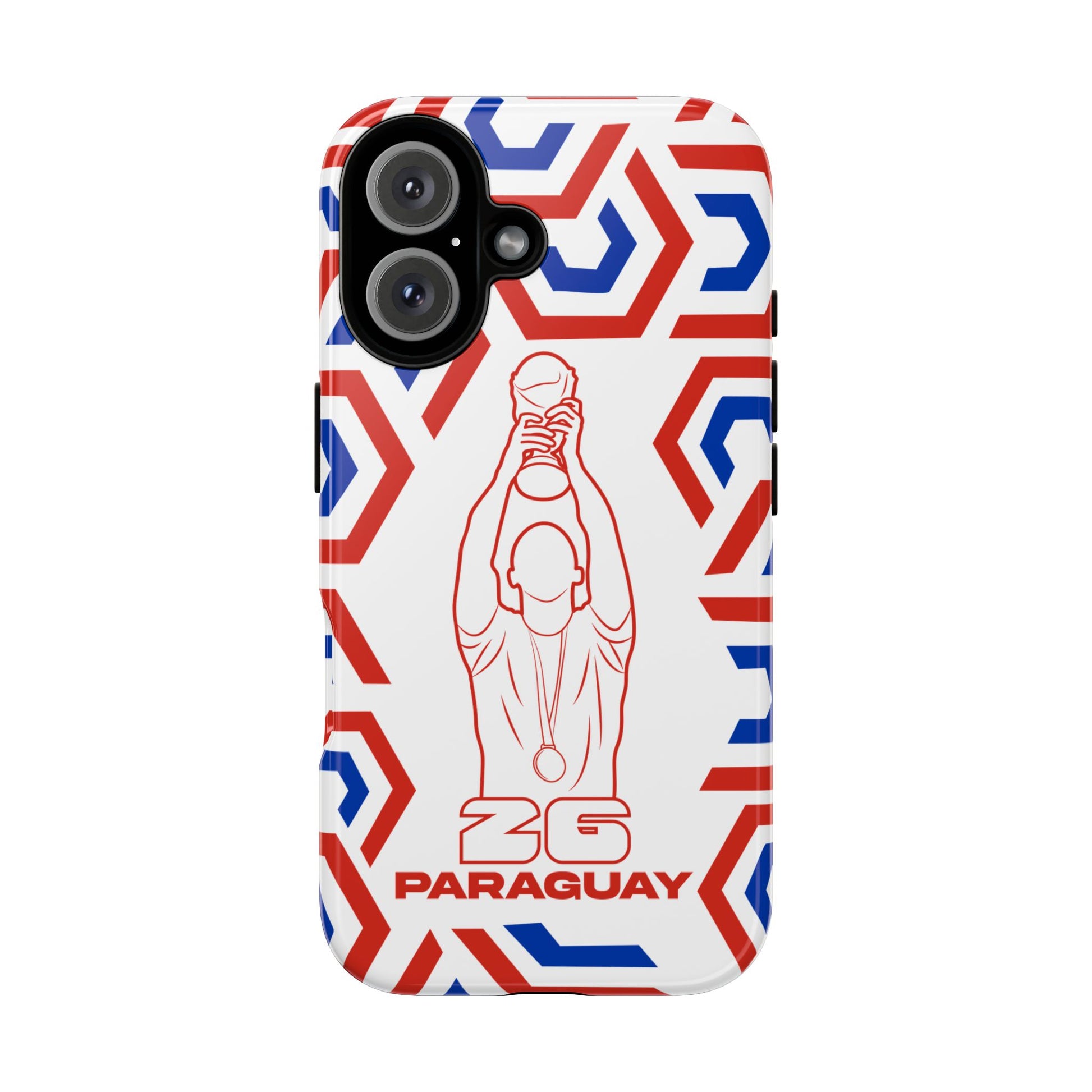 Paraguay Flag Phone Case, Tough Phone Cover, Patriotic Gift, Unique Mobile Accessory, Holiday Red and Green Design