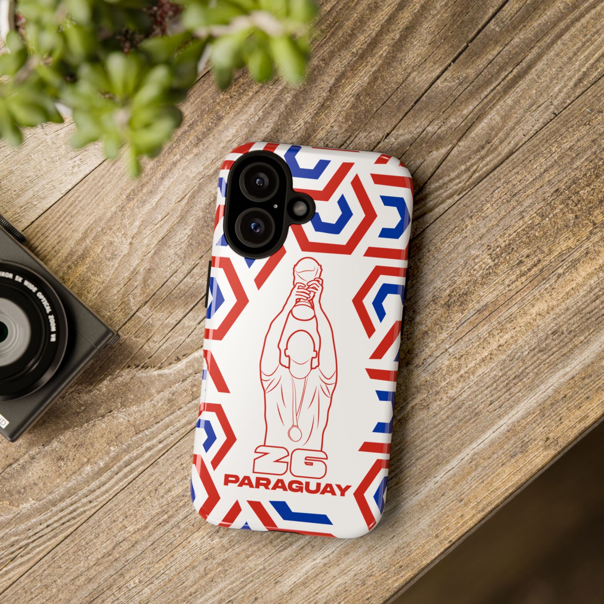 Paraguay Flag Phone Case, Tough Phone Cover, Patriotic Gift, Unique Mobile Accessory, Holiday Red and Green Design