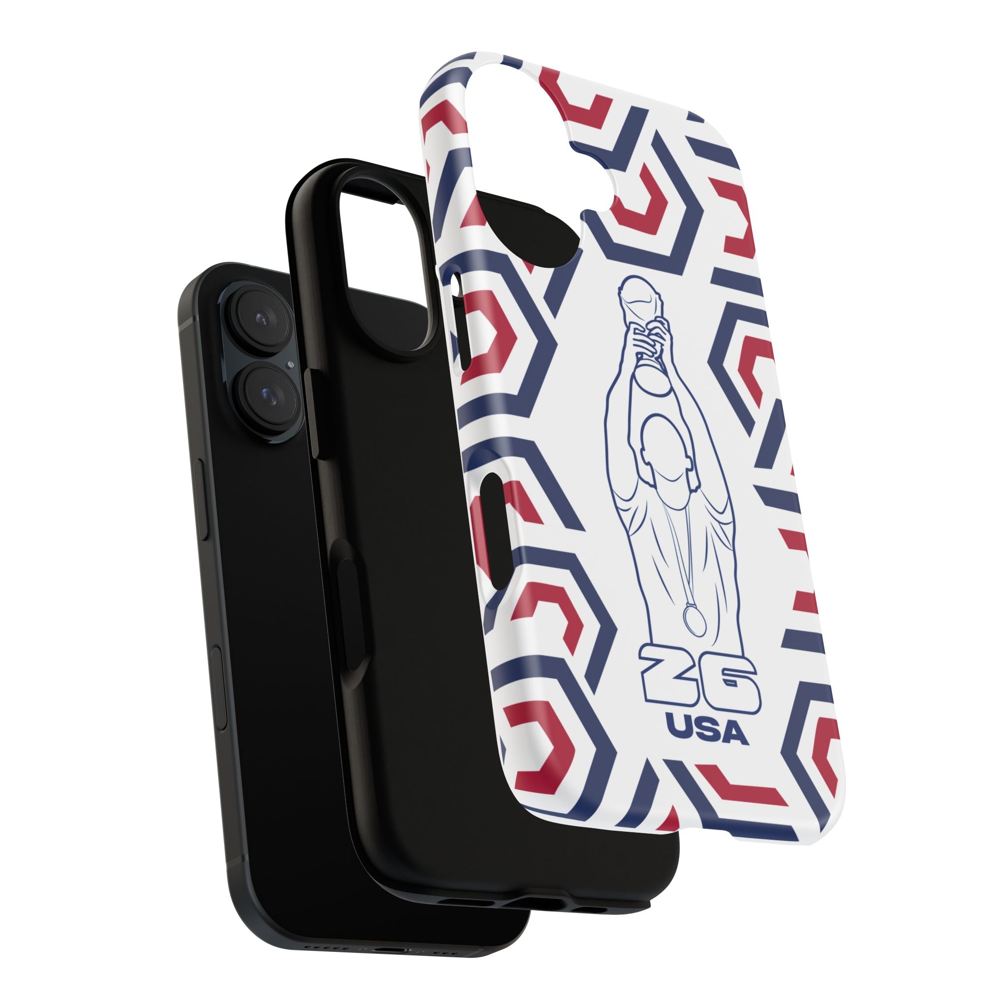 USA Flag Phone Case, Tough Phone Cover, Patriotic Gift, Unique Mobile Accessory, Holiday Red and Green Design