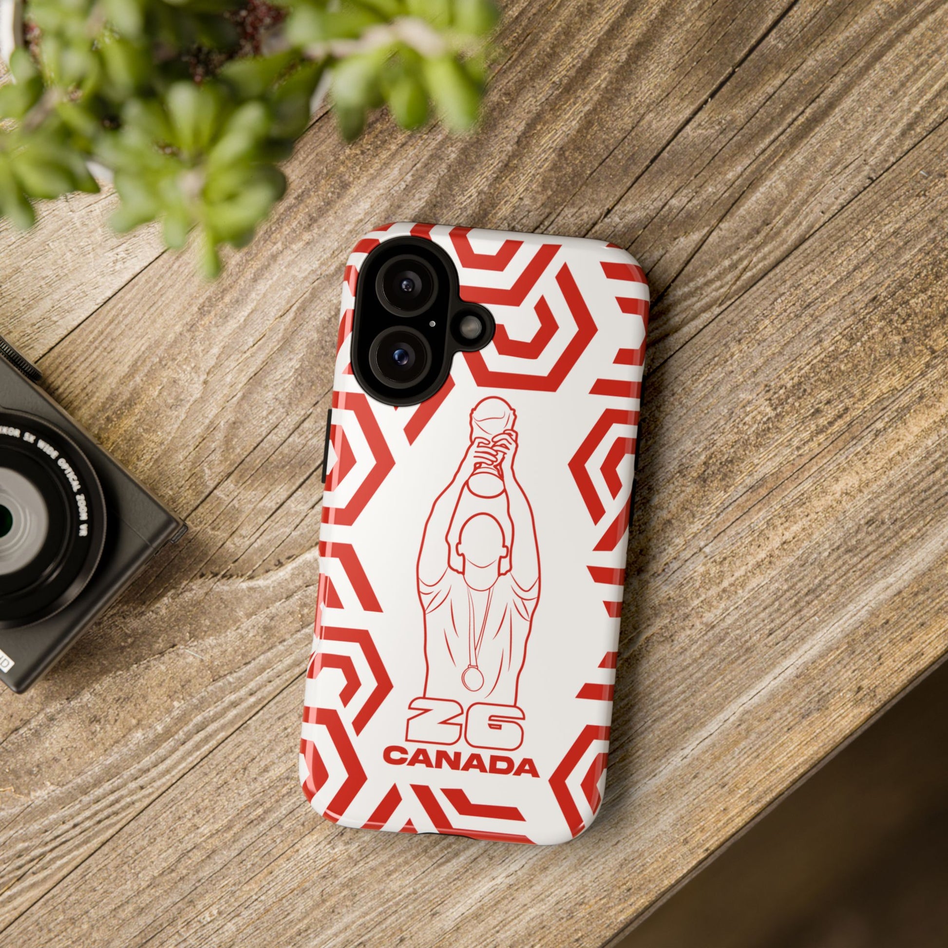 Canada Flag Phone Case, Tough Phone Cover, Patriotic Gift, Unique Mobile Accessory, Holiday Red and Green Design