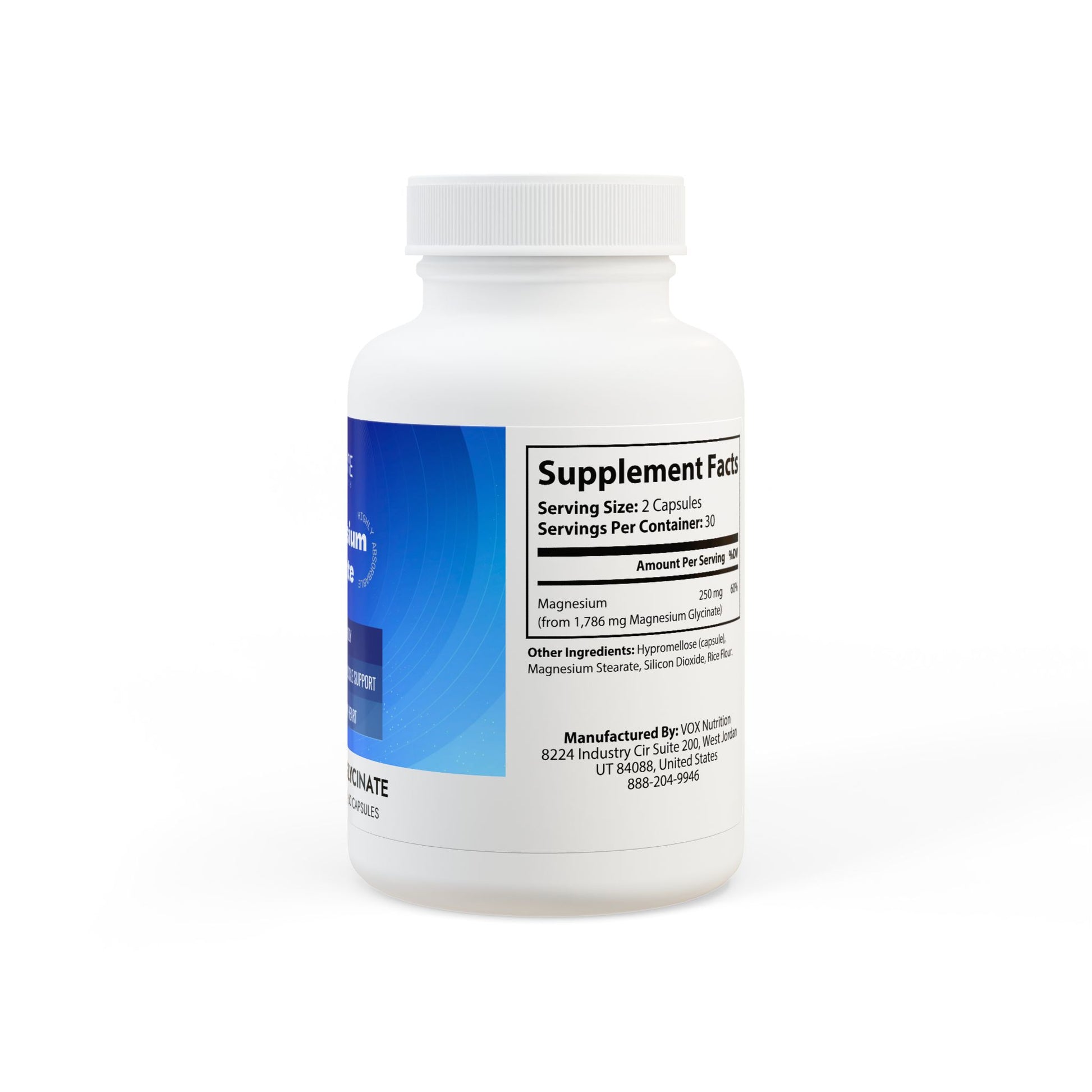Magnesium Glycinate Supplement (60 Capsules)