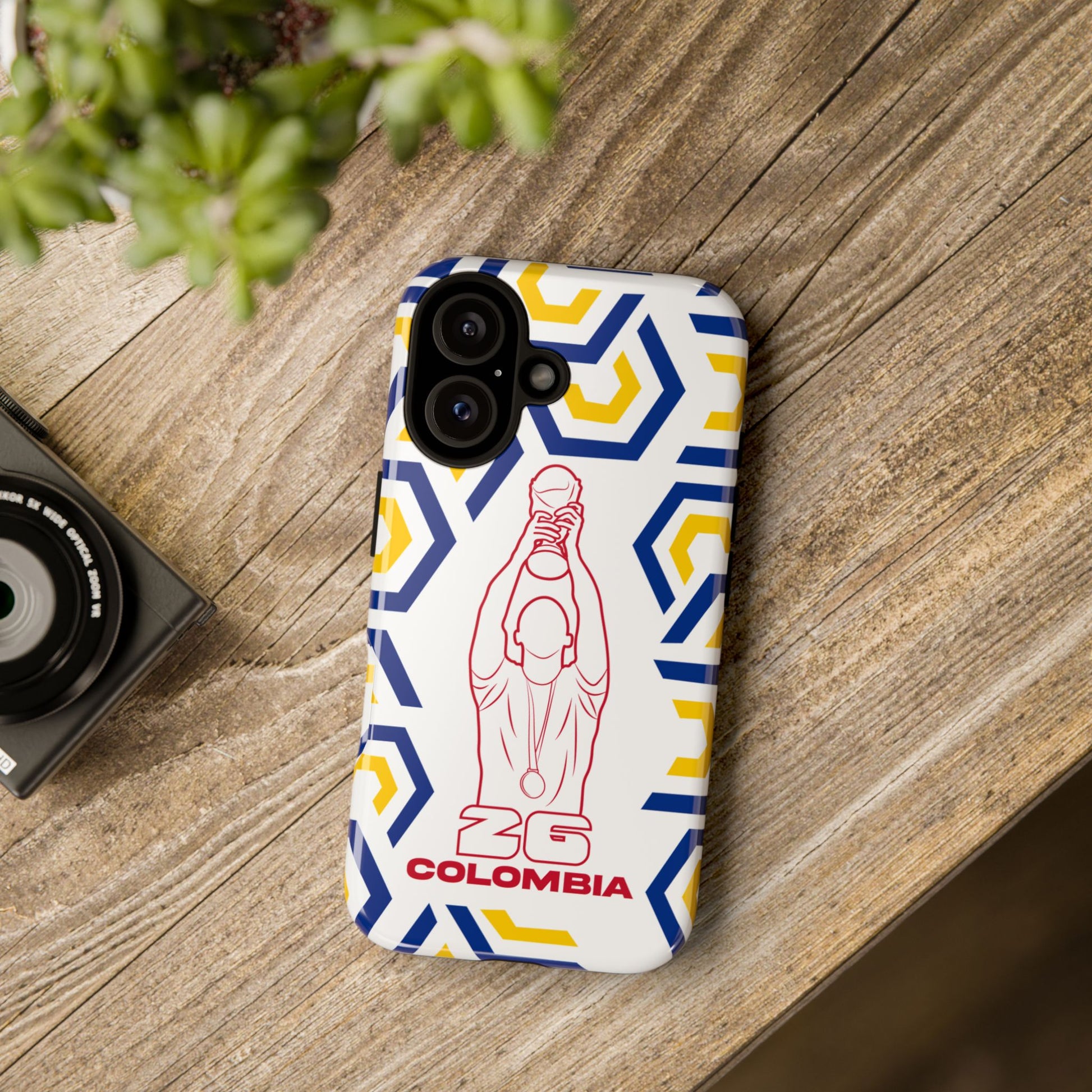 Colombia Flag Phone Case, Tough Phone Cover, Patriotic Gift, Unique Mobile Accessory, Holiday Red and Green Design