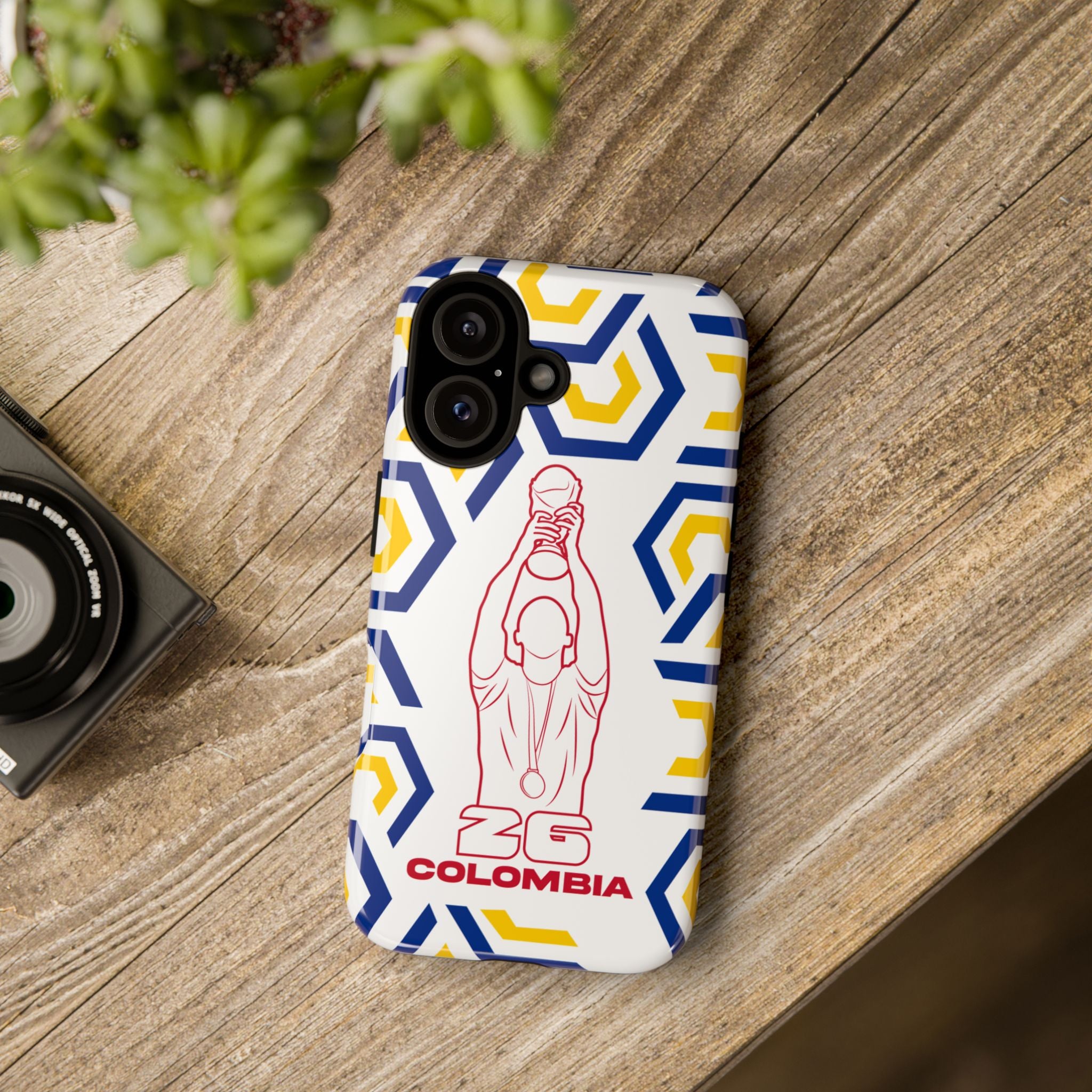 Colombia Flag Phone Case, Tough Phone Cover, Patriotic Gift, Unique Mobile Accessory, Holiday Red and Green Design