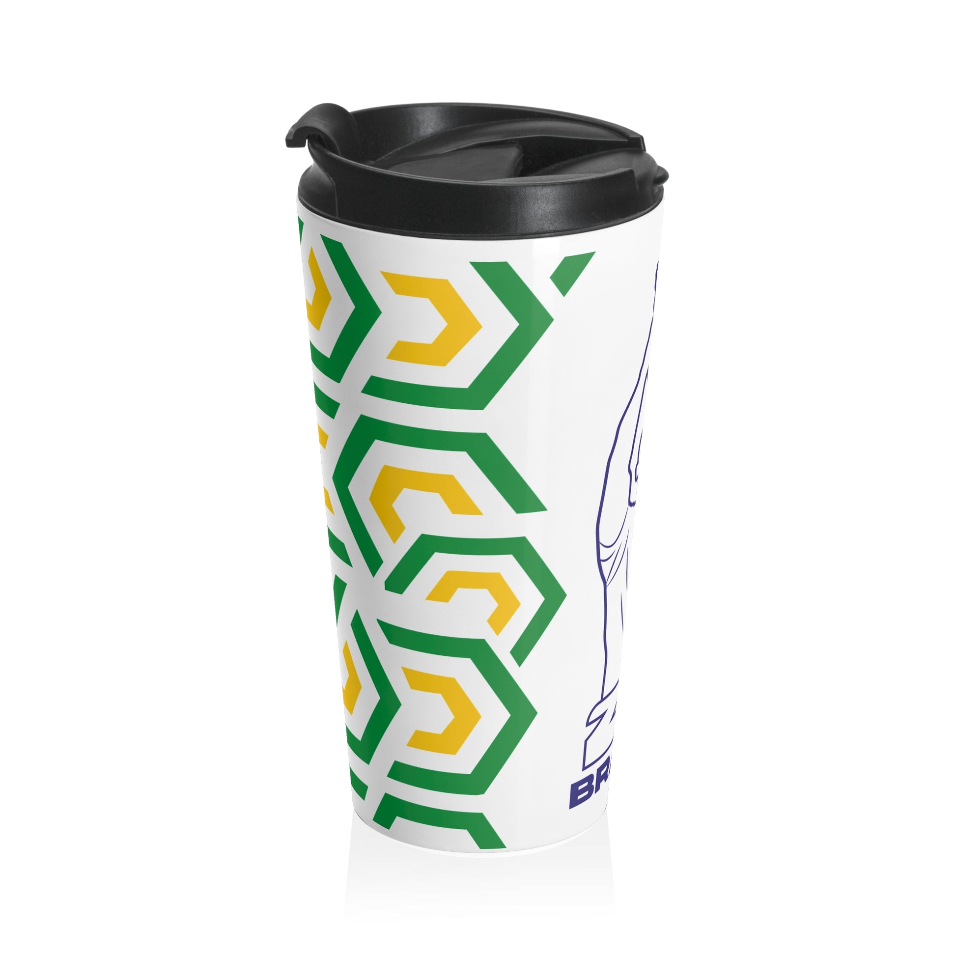 Brasil Festive Steel Travel Mug for Coffee Lovers, Perfect Holiday Gift, Drinkware, Ideal for Travel, Eco-Friendly Cup