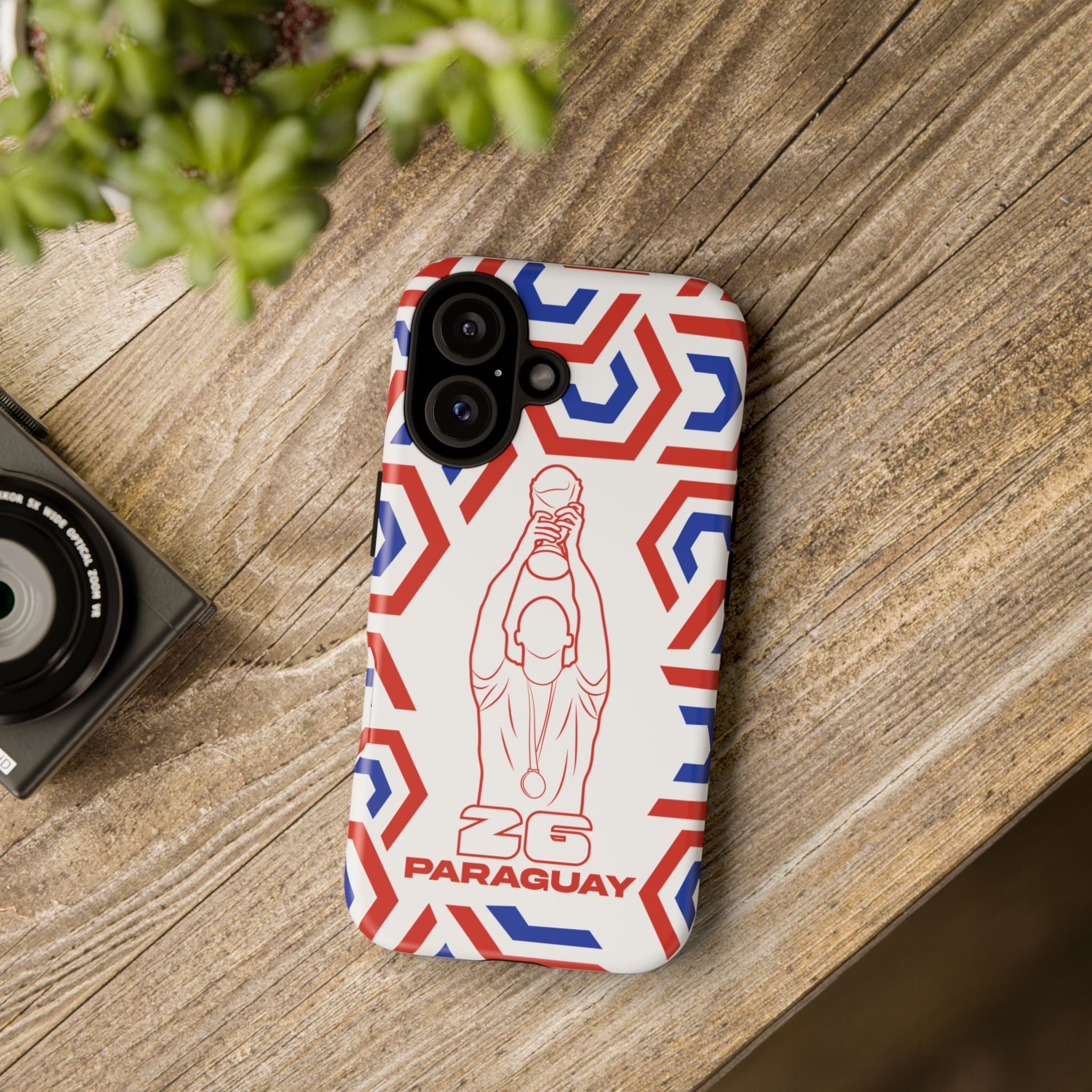 Paraguay Flag Phone Case, Tough Phone Cover, Patriotic Gift, Unique Mobile Accessory, Holiday Red and Green Design