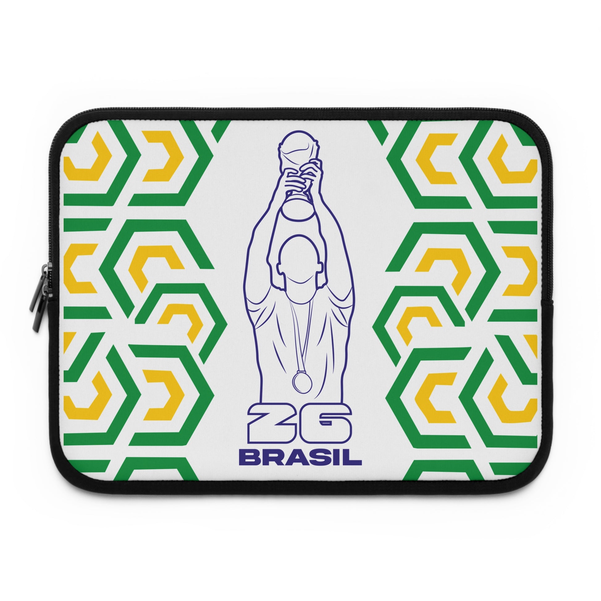 Brasil- Soccer Laptop Sleeve | ZG Brasil, Sports Gift, World Cup Accessory, Modern Design, Tech Case