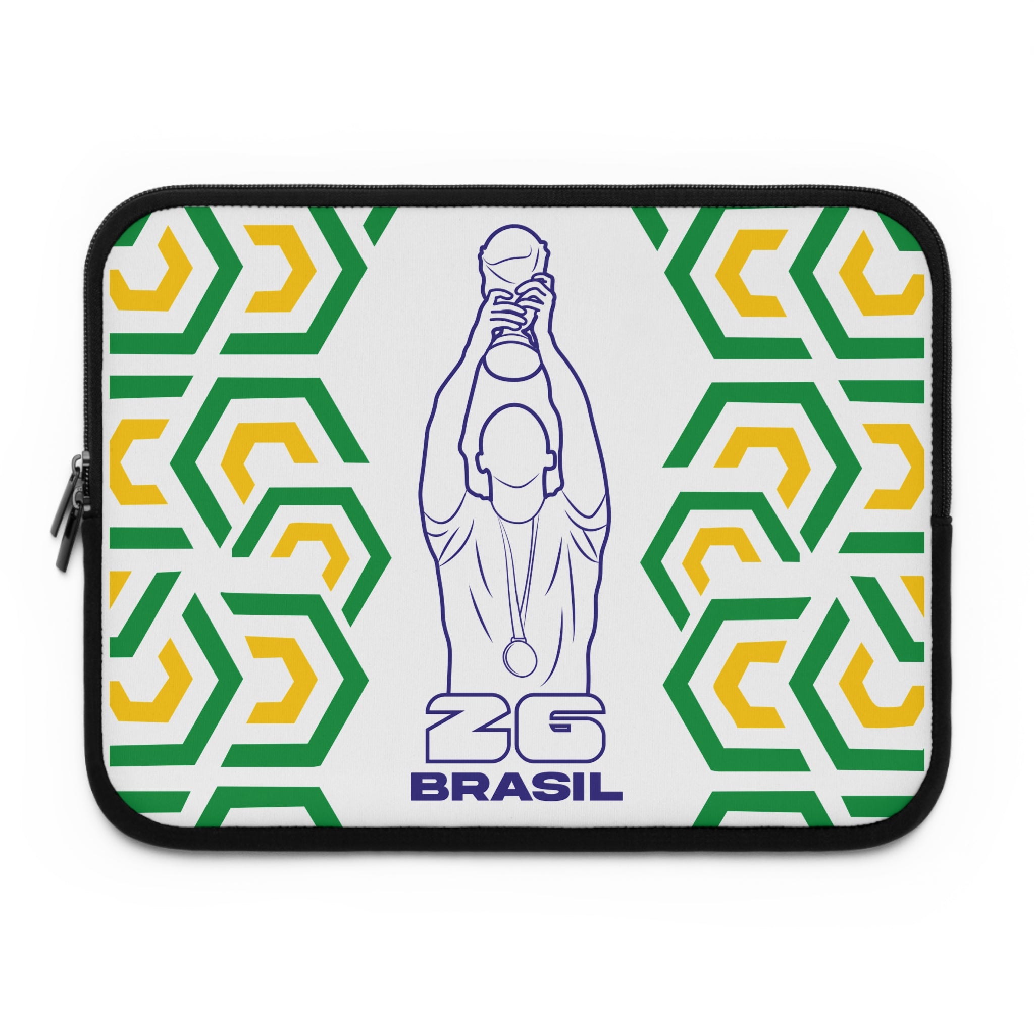 Brasil- Soccer Laptop Sleeve | ZG Brasil, Sports Gift, World Cup Accessory, Modern Design, Tech Case