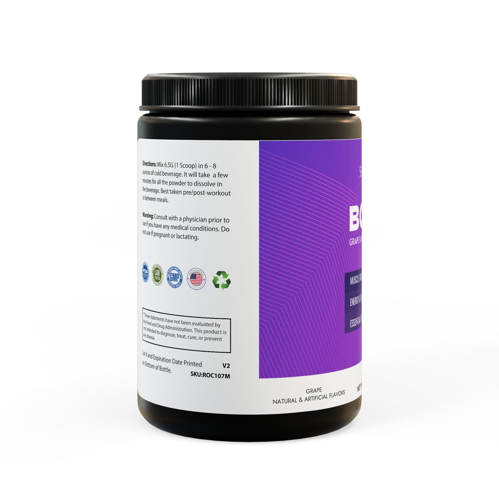 BCAA Supplement, Grape (325g, 11.46oz, 50 servings)