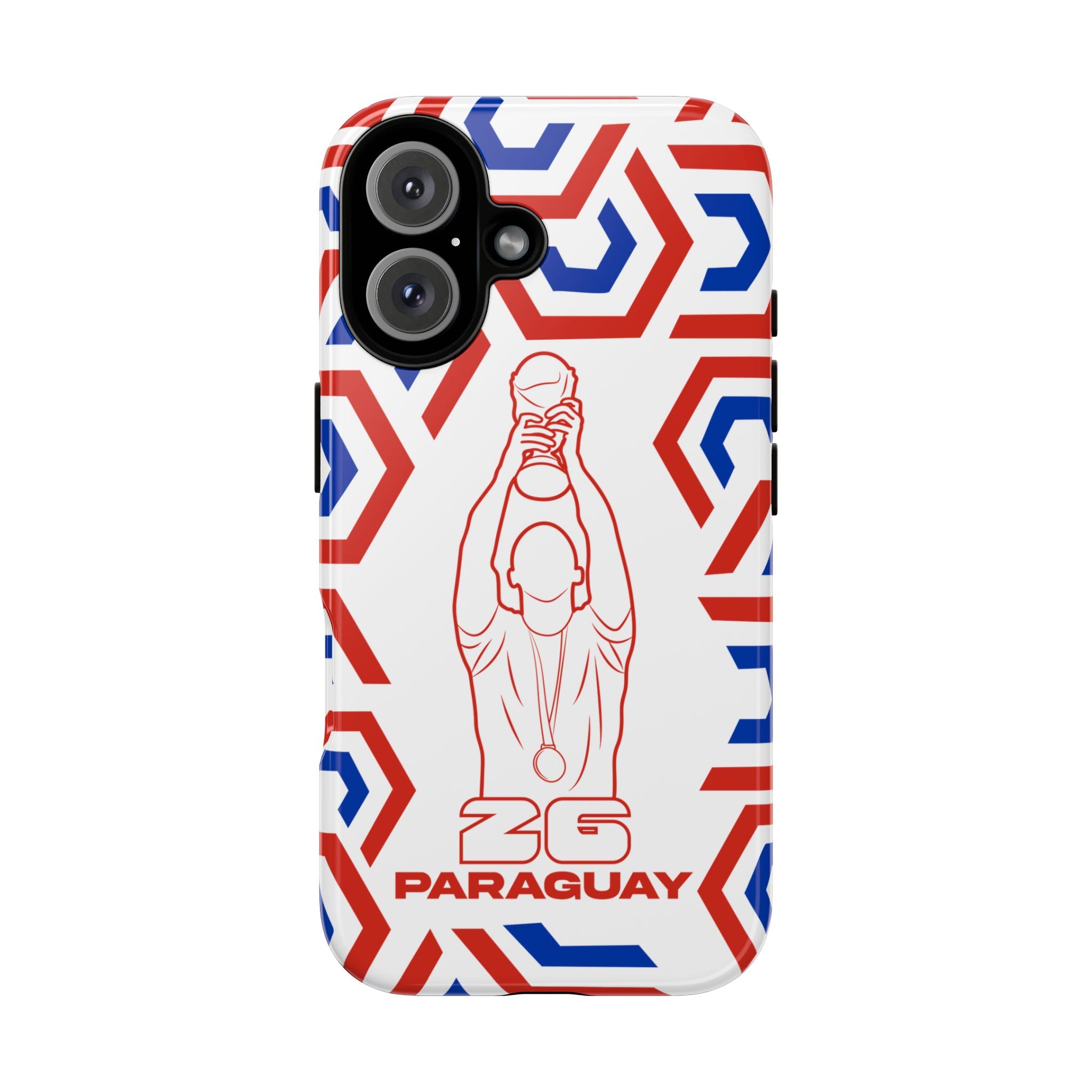 Paraguay Flag Phone Case, Tough Phone Cover, Patriotic Gift, Unique Mobile Accessory, Holiday Red and Green Design