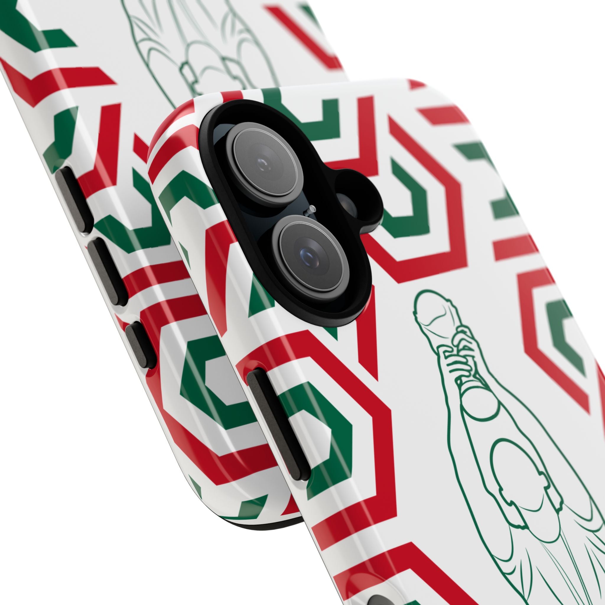 Mexico Flag Phone Case, Tough Phone Cover, Patriotic Gift, Unique Mobile Accessory, Holiday Red and Green Design