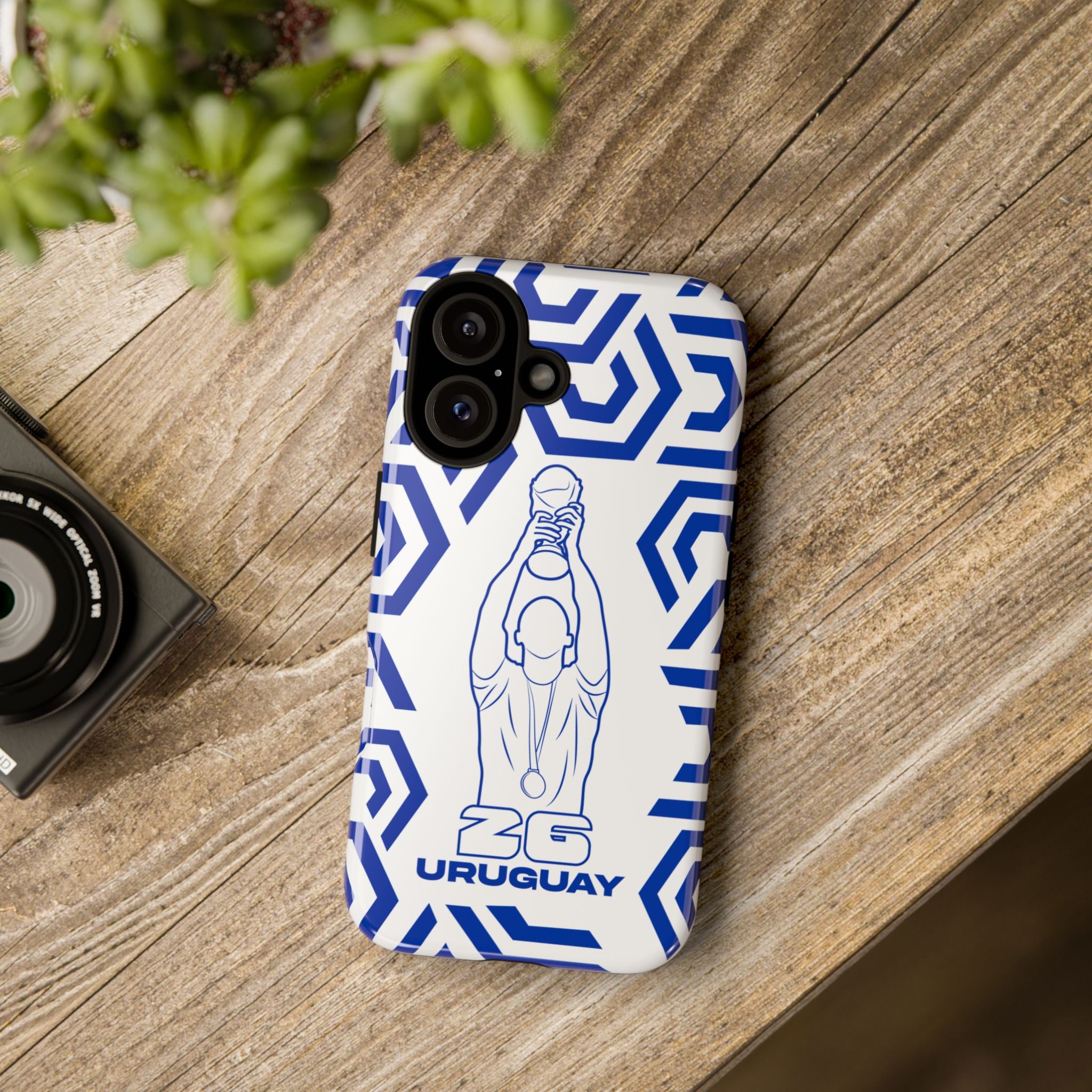 Uruguay Flag Phone Case, Tough Phone Cover, Patriotic Gift, Unique Mobile Accessory, Holiday Red and Green Design