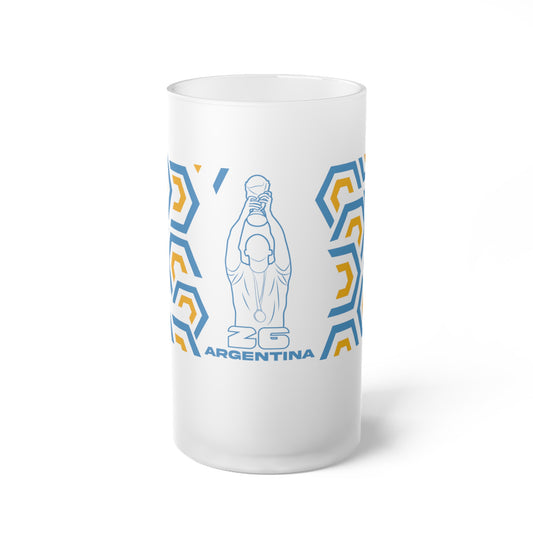 Argentina-Inspired Frosted Glass Beer Mug for Celebrations, Personalized Gift for Friends, Partyware, Unique Home Bar Decor, Ideal for [...]