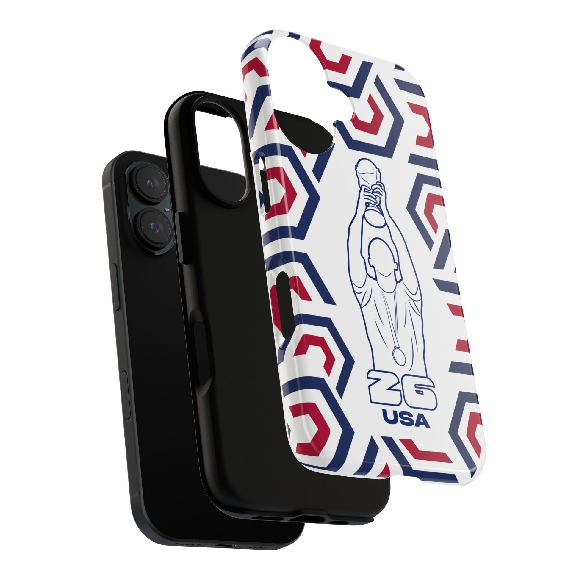 USA Flag Phone Case, Tough Phone Cover, Patriotic Gift, Unique Mobile Accessory, Holiday Red and Green Design