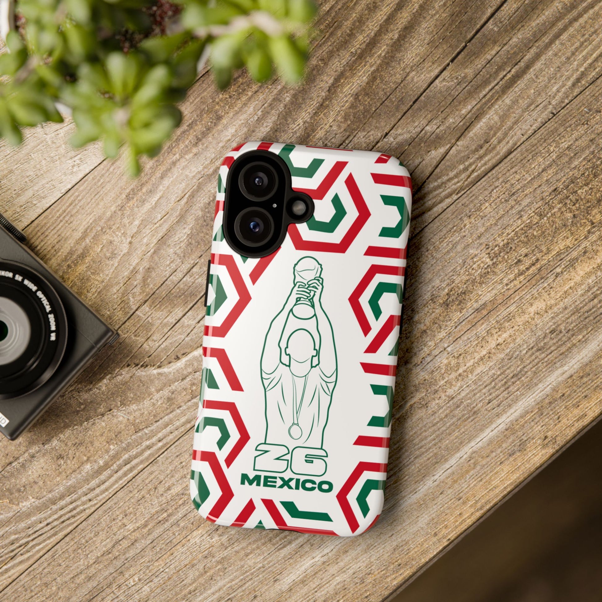 Mexico Flag Phone Case, Tough Phone Cover, Patriotic Gift, Unique Mobile Accessory, Holiday Red and Green Design