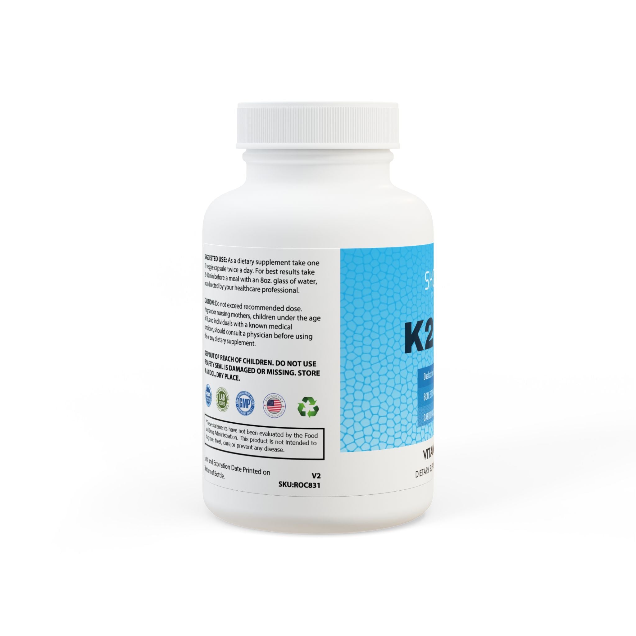 Vitamin K2 + D3 Supplement (60 Capsules)