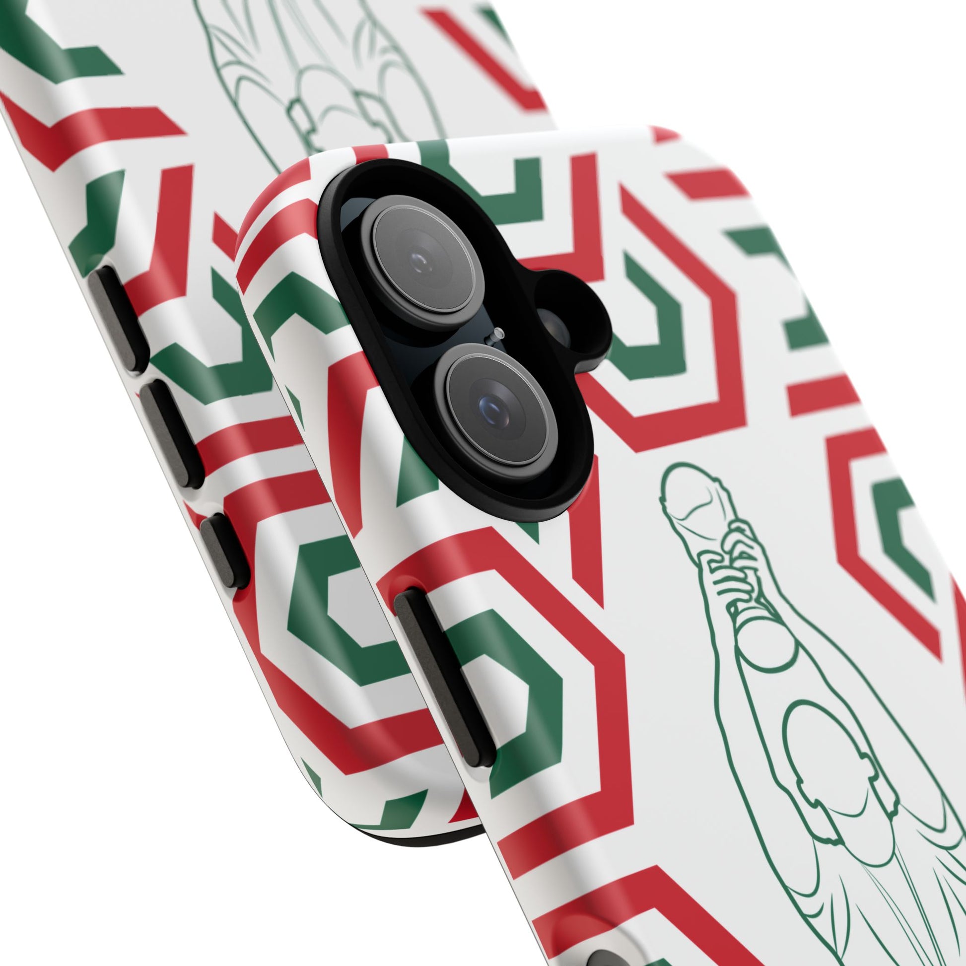 Mexico Flag Phone Case, Tough Phone Cover, Patriotic Gift, Unique Mobile Accessory, Holiday Red and Green Design