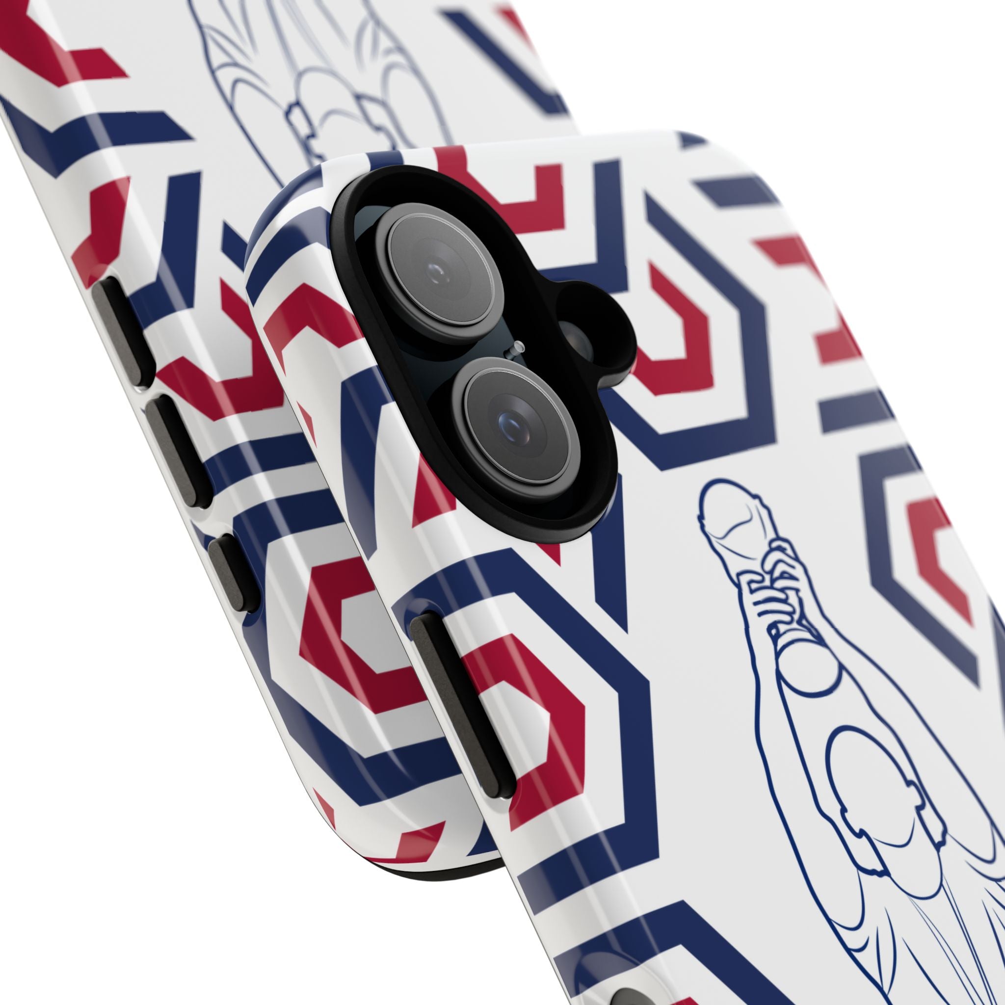 USA Flag Phone Case, Tough Phone Cover, Patriotic Gift, Unique Mobile Accessory, Holiday Red and Green Design