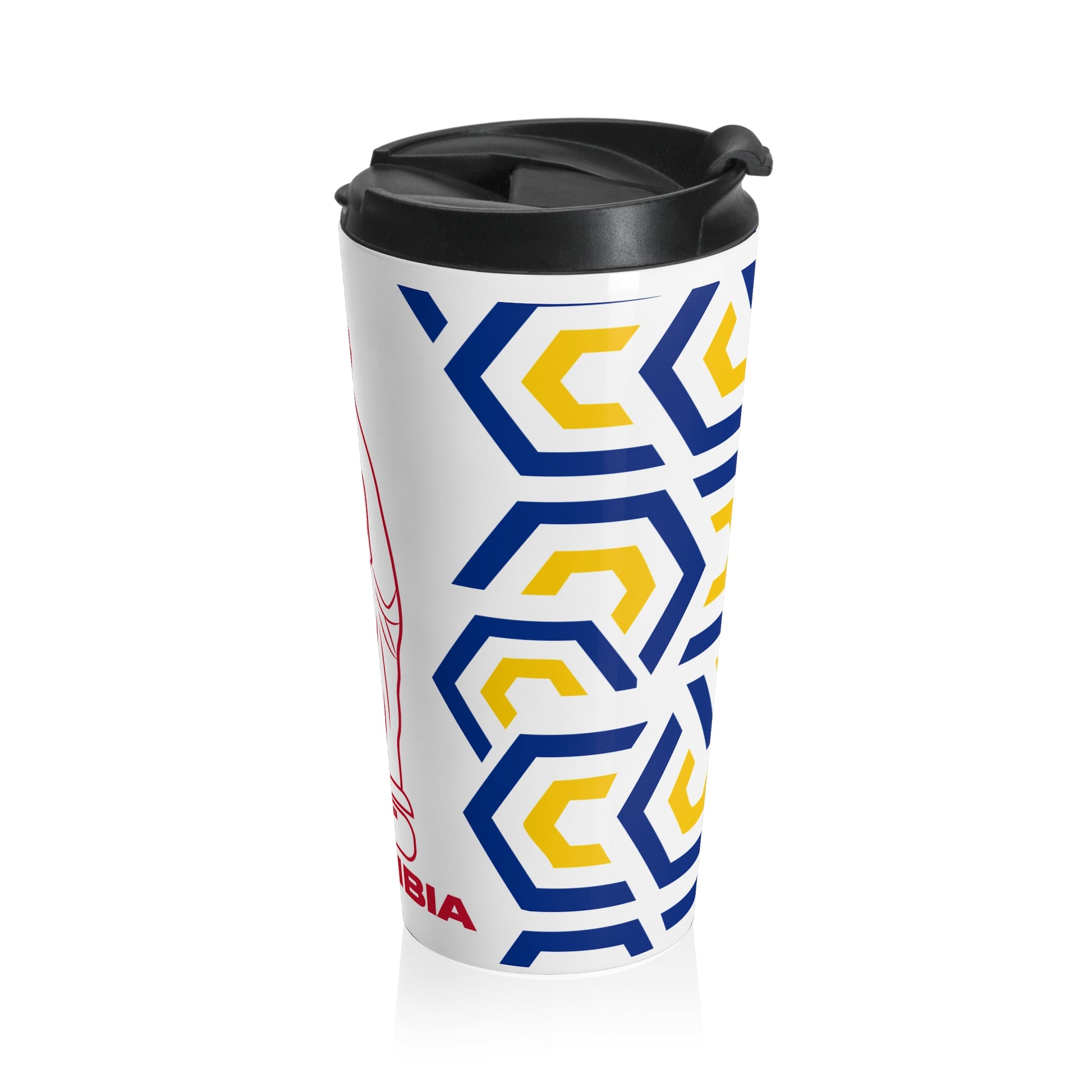 Colombia Festive Steel Travel Mug for Coffee Lovers, Perfect Holiday Gift, Drinkware, Ideal for Travel, Eco-Friendly Cup