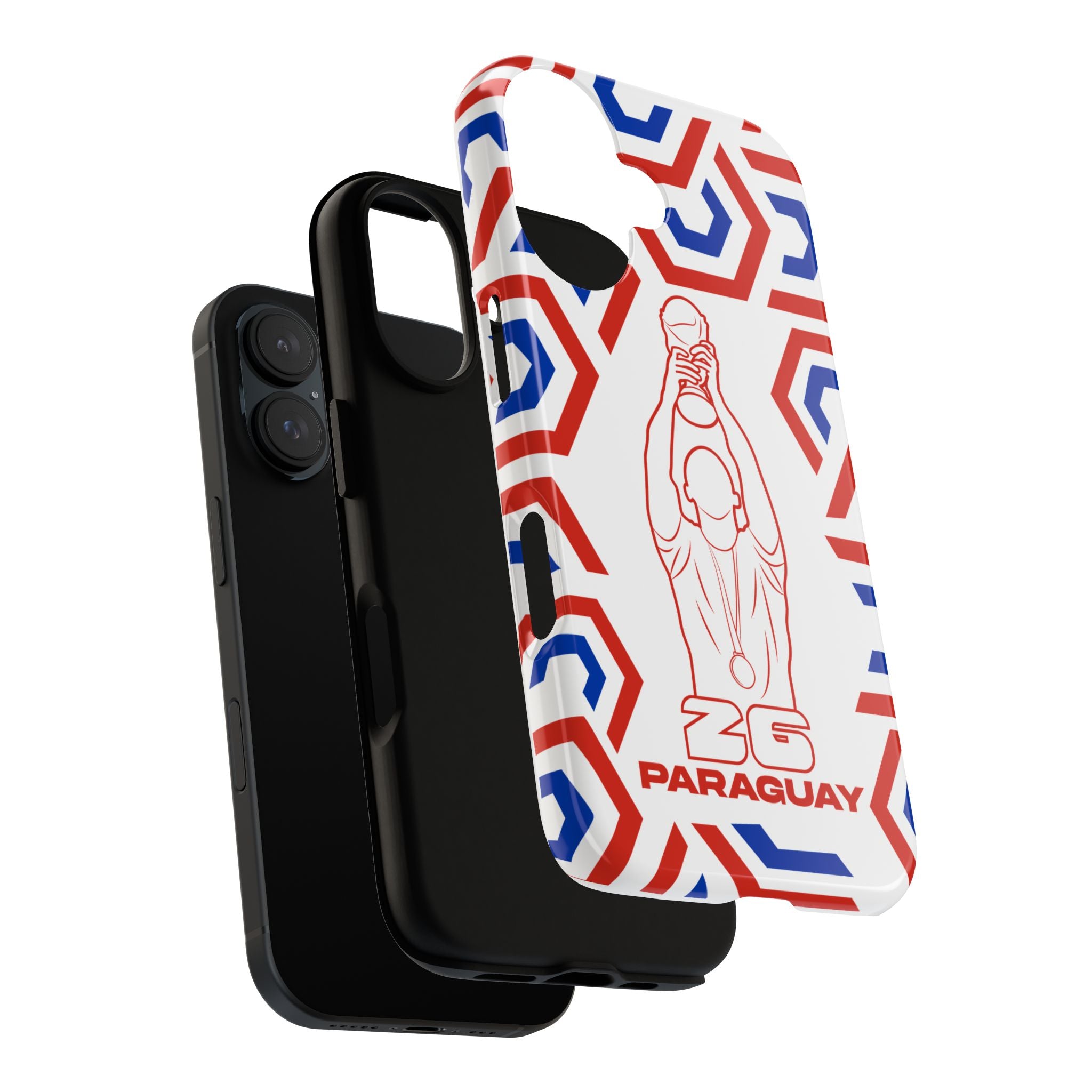 Paraguay Flag Phone Case, Tough Phone Cover, Patriotic Gift, Unique Mobile Accessory, Holiday Red and Green Design