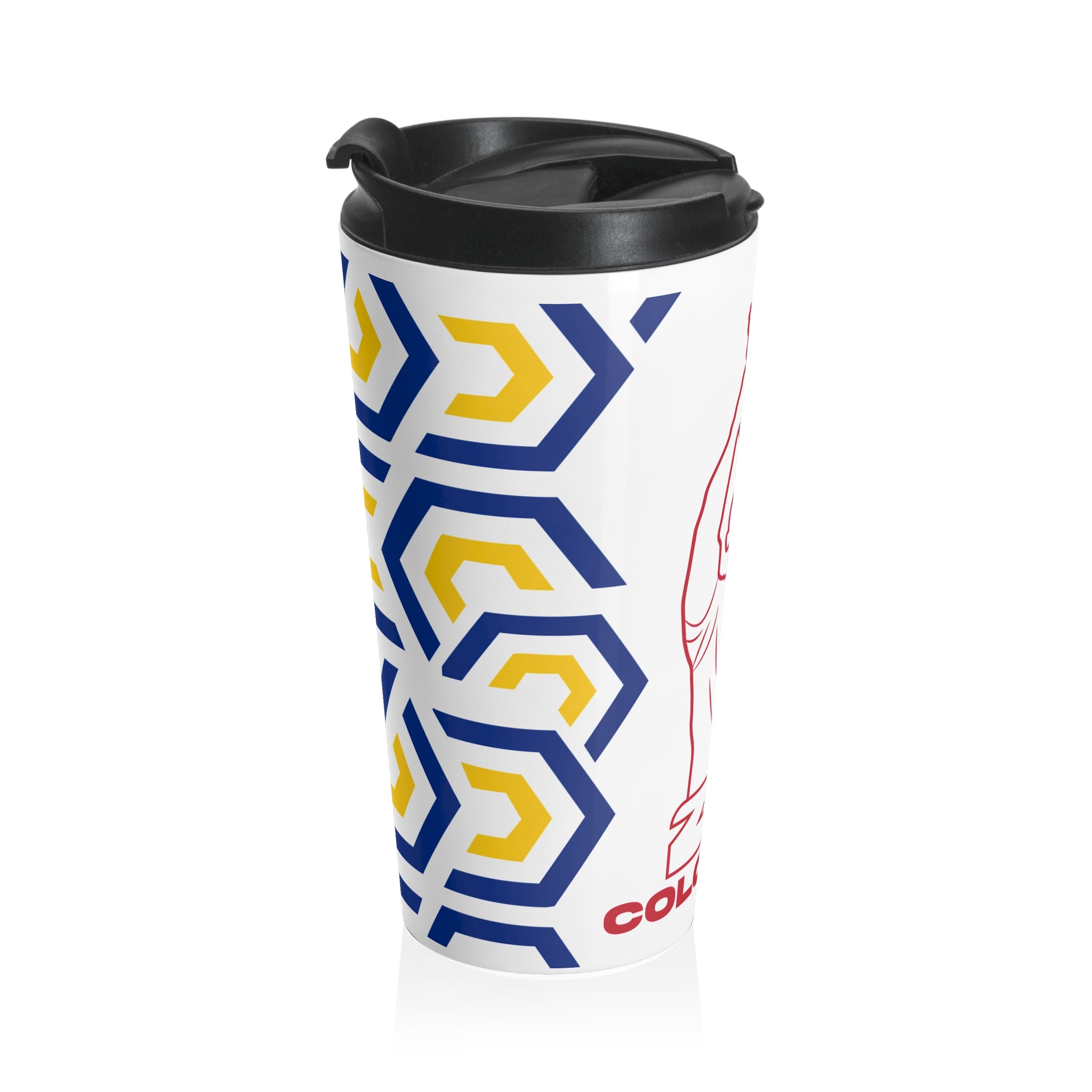 Colombia Festive Steel Travel Mug for Coffee Lovers, Perfect Holiday Gift, Drinkware, Ideal for Travel, Eco-Friendly Cup