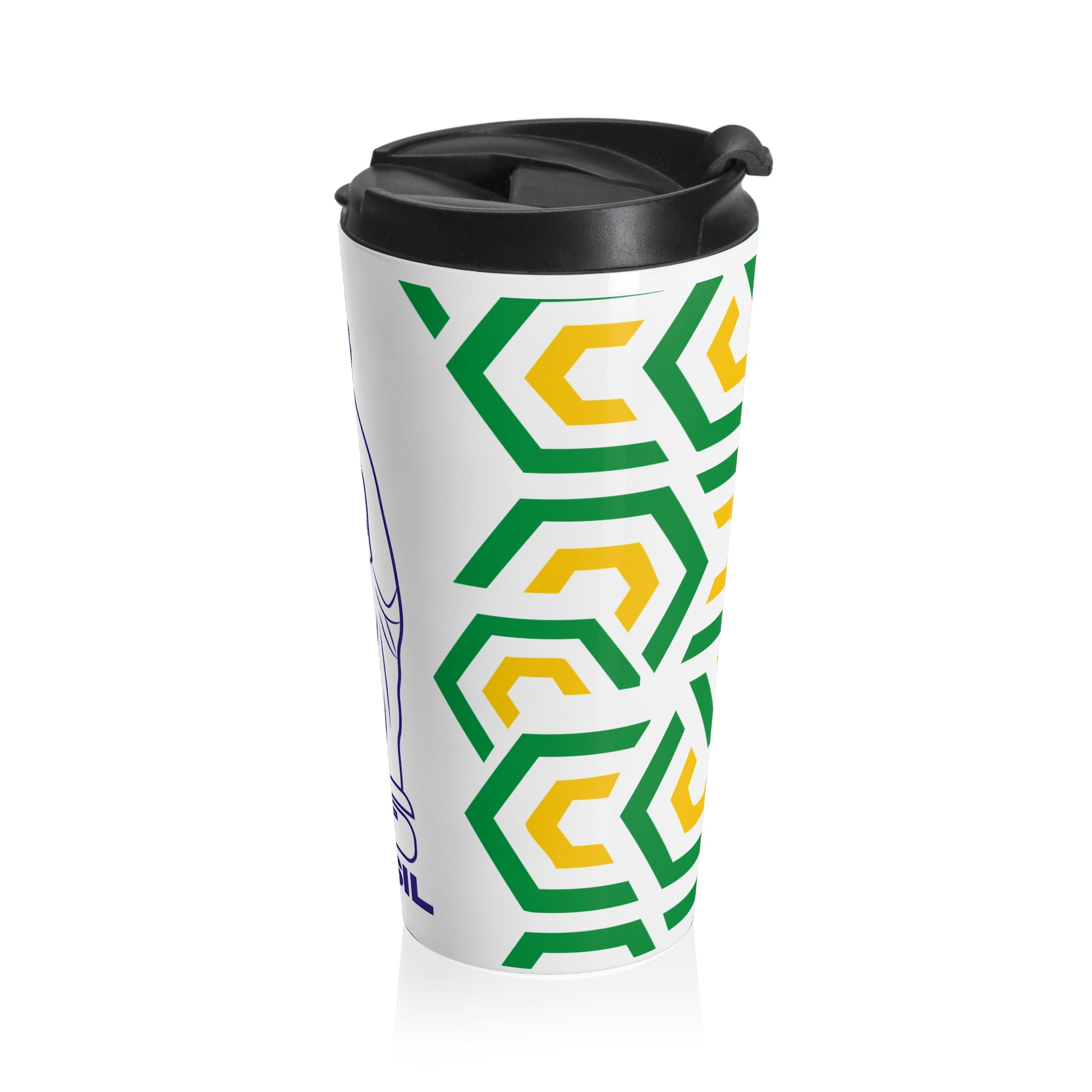 Brasil Festive Steel Travel Mug for Coffee Lovers, Perfect Holiday Gift, Drinkware, Ideal for Travel, Eco-Friendly Cup