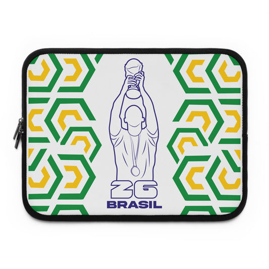 Brasil- Soccer Laptop Sleeve | ZG Brasil, Sports Gift, World Cup Accessory, Modern Design, Tech Case